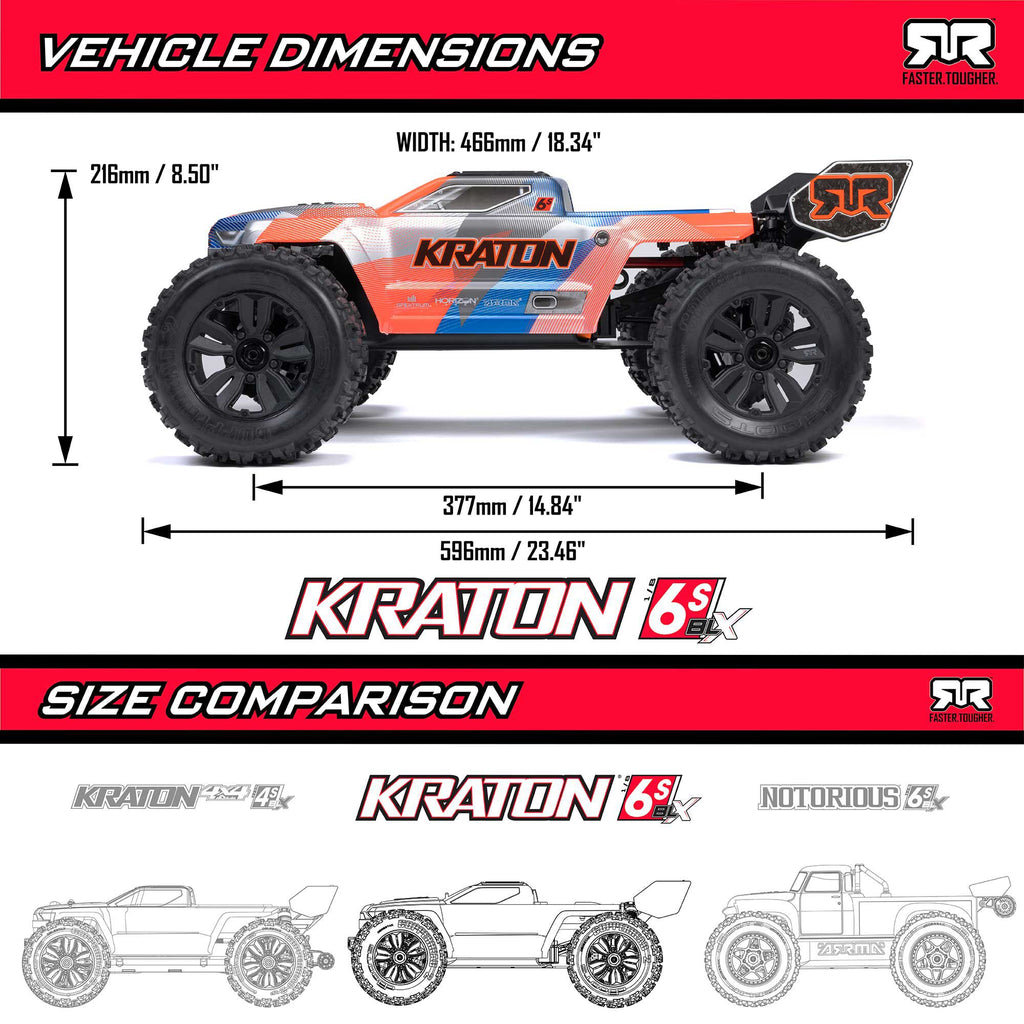 1/8 KRATON 4X4 6S BLX BRUSHLESS V6 SPEED TRUCK RTR