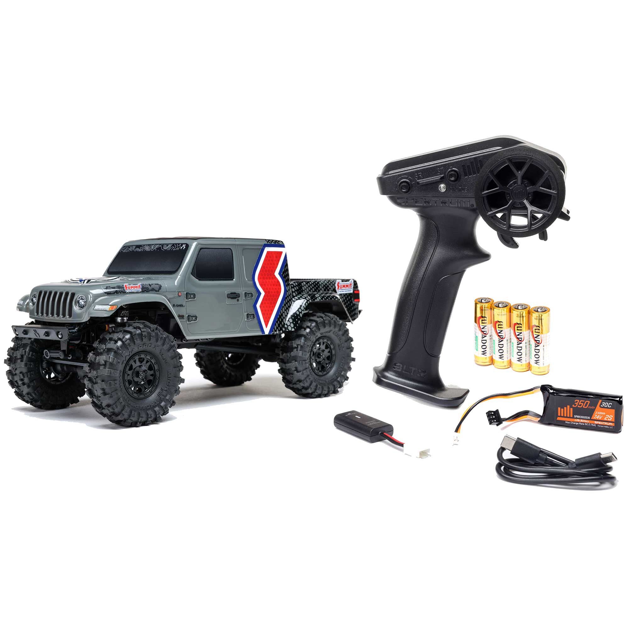 Dealer Exclusive 1/24 SCX24 Summit Racing Jeep Gladiator 4X4 Rock Crawler RTR (Battery & Charger Included), Gray