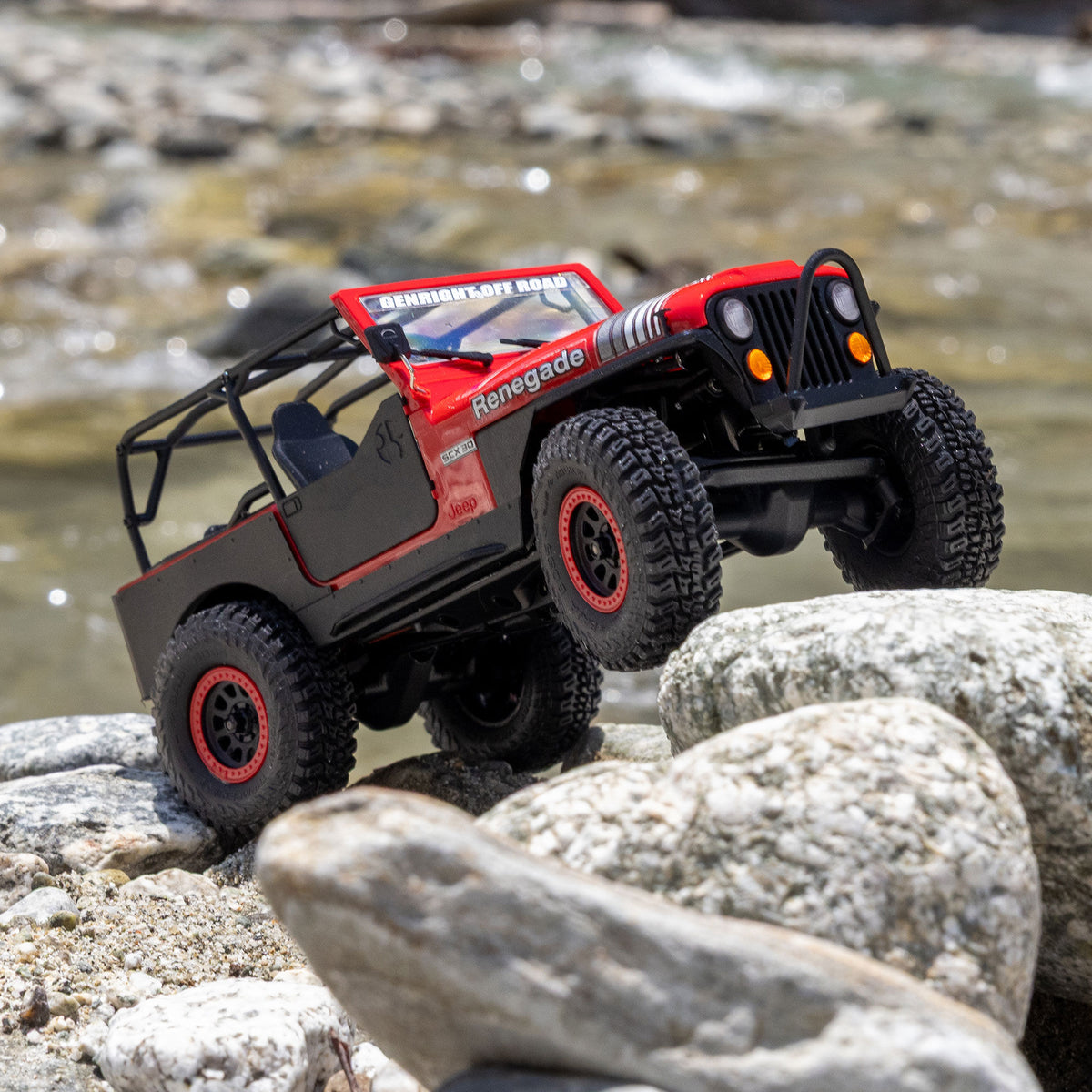 PREORDER 10/28/26 Axial SCX30 Jeep CJ-7 GenRight 1/30 4WD RTR RC Crawler Red Green AXI-3273T1/T2