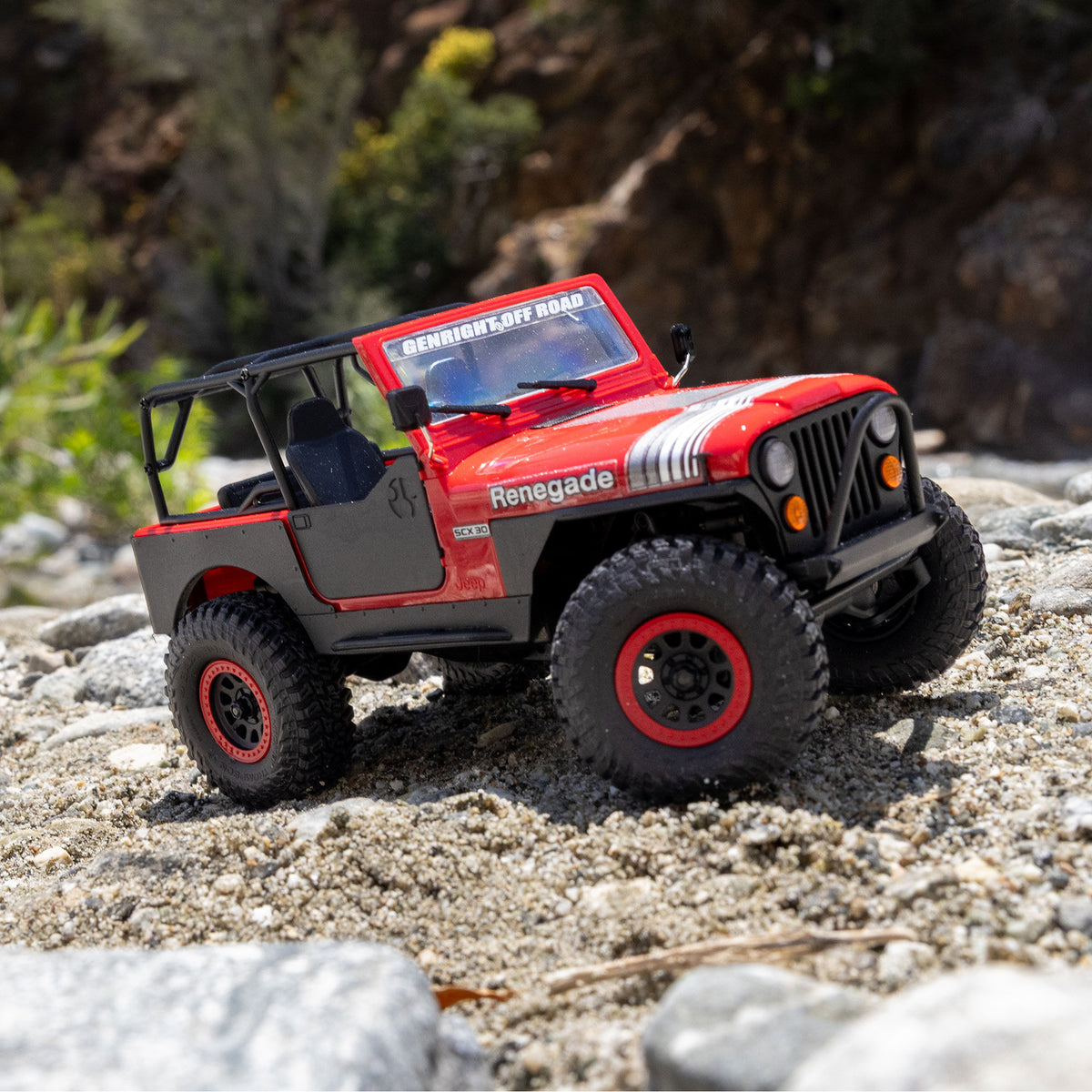 PREORDER 10/28/26 Axial SCX30 Jeep CJ-7 GenRight 1/30 4WD RTR RC Crawler Red Green AXI-3273T1/T2