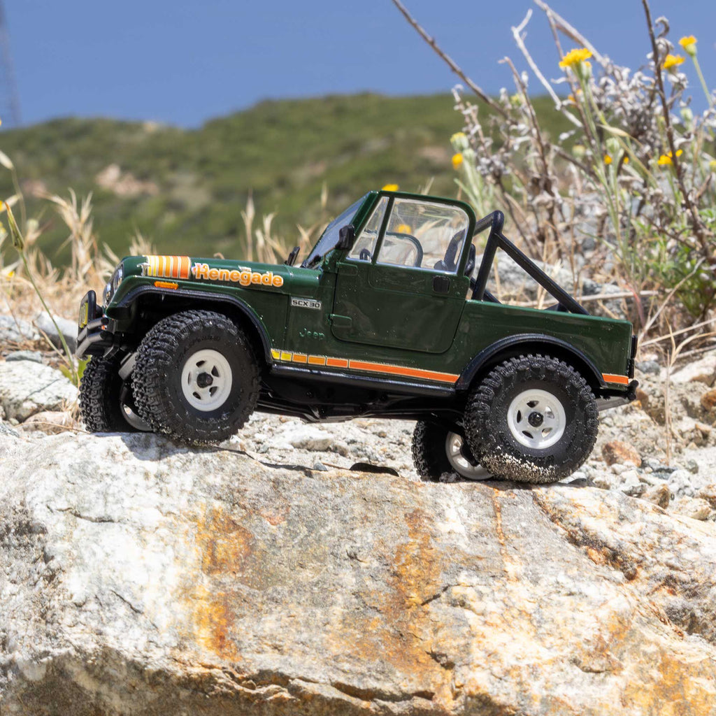 PREORDER 10/28/26 Axial SCX30 Jeep CJ-7 GenRight 1/30 4WD RTR RC Crawler Red Green AXI-3273T1/T2