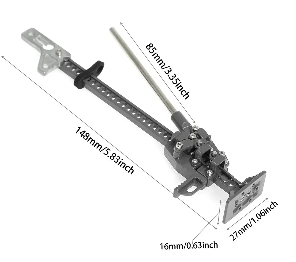 Realistic High Lift Jack H=149mm Off-Road Farm for 1/10, 1/8 Scale, Rock Crawler C34030GUN