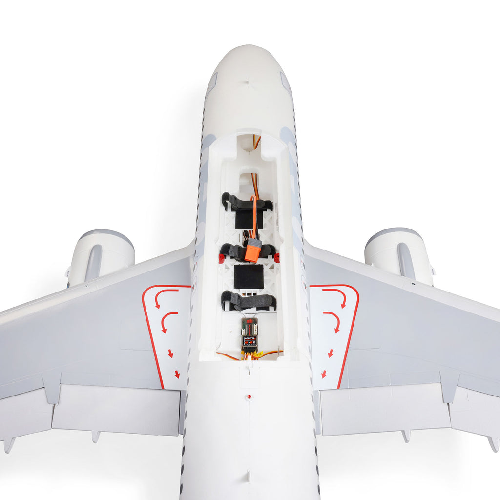 E-flite Airbus A320neo Twin 64mm EDF RC Jet Airliner BNF Basic with AS3X+ and SAFE Select With Livery