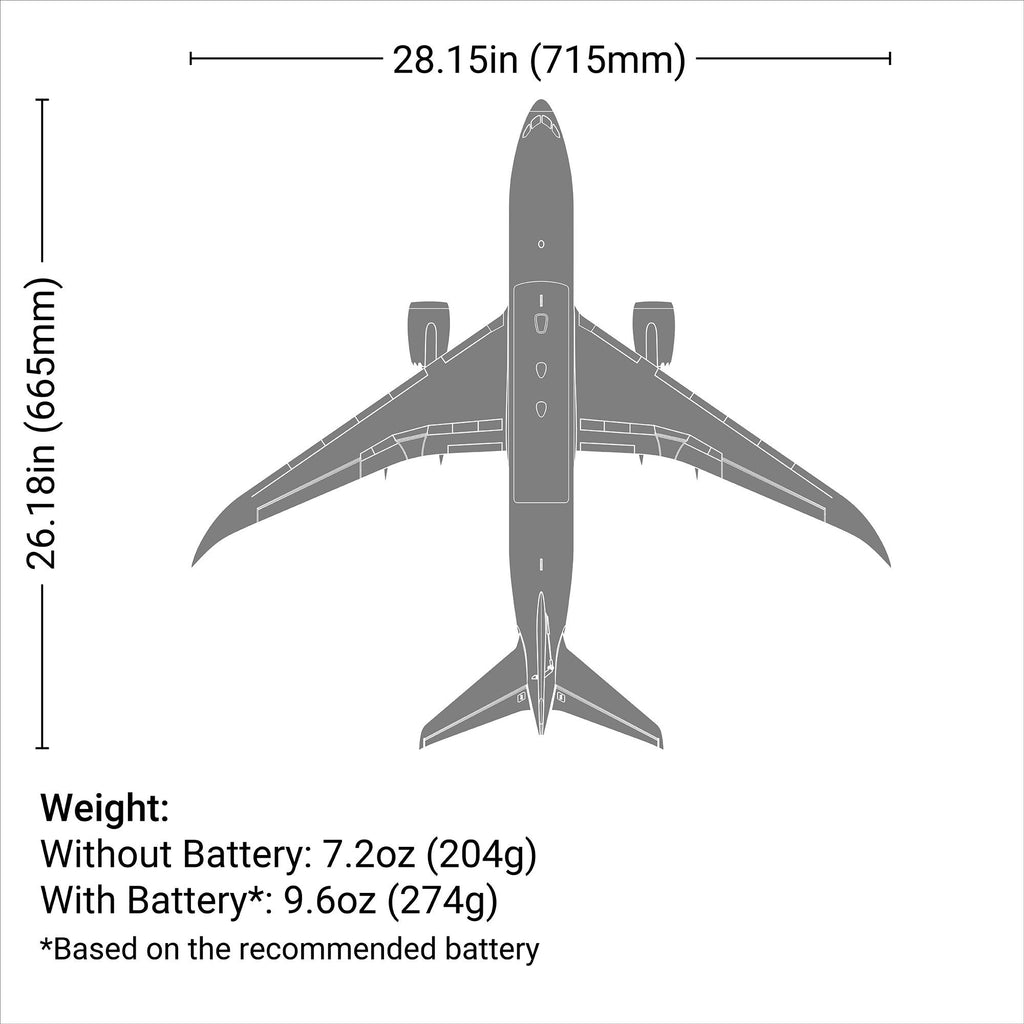 PREORDER 10/28/2026 E-flite EFL78750 Micro Boeing 787 Dreamliner Twin 30mm EDF BNF Basic AS3X SAFE
