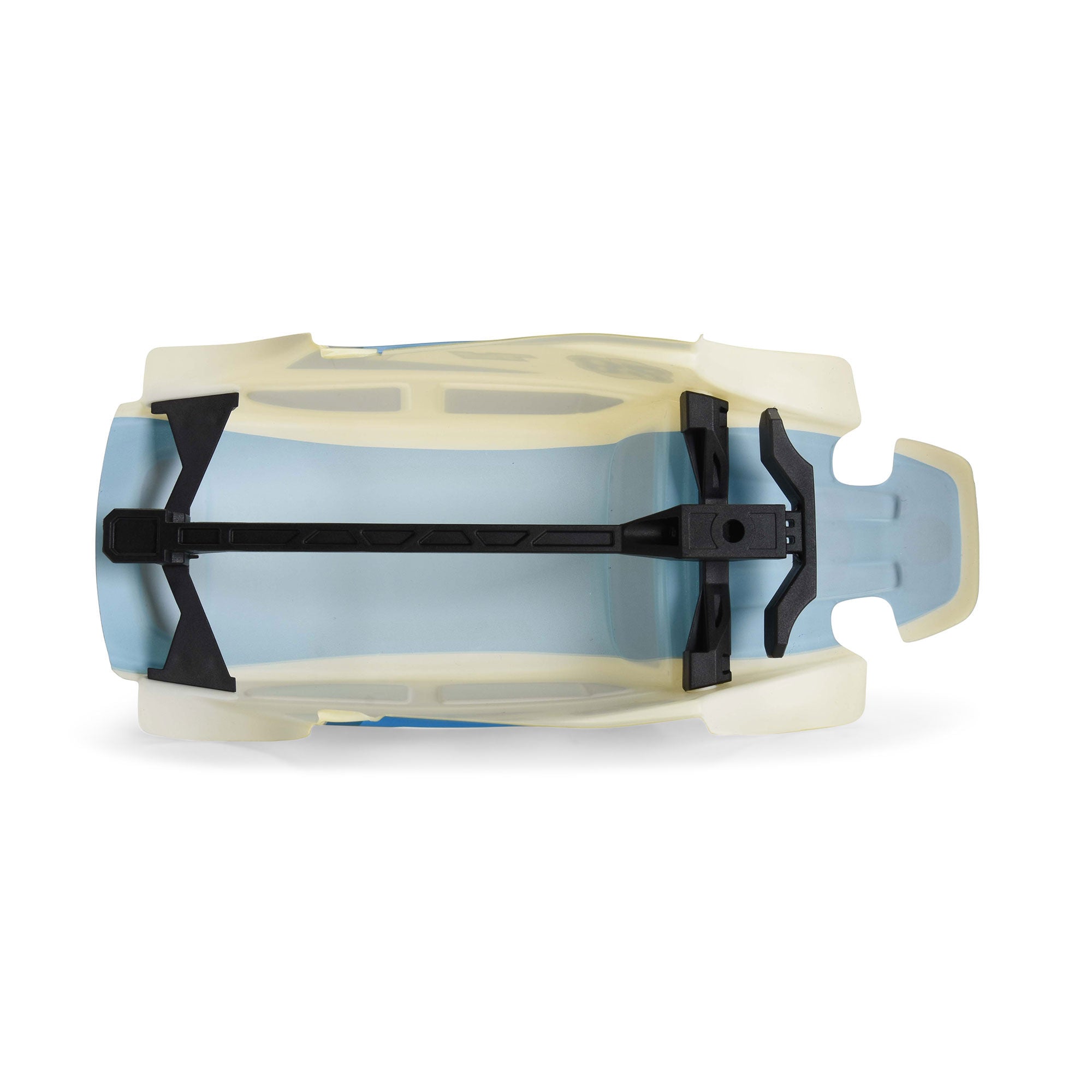 Class 1 VW Bug Blue Race Body Conversion Kit and Flat Iron Tires Mounted 12mm Chrome Diablo (4) for Arrma Typhon Grom