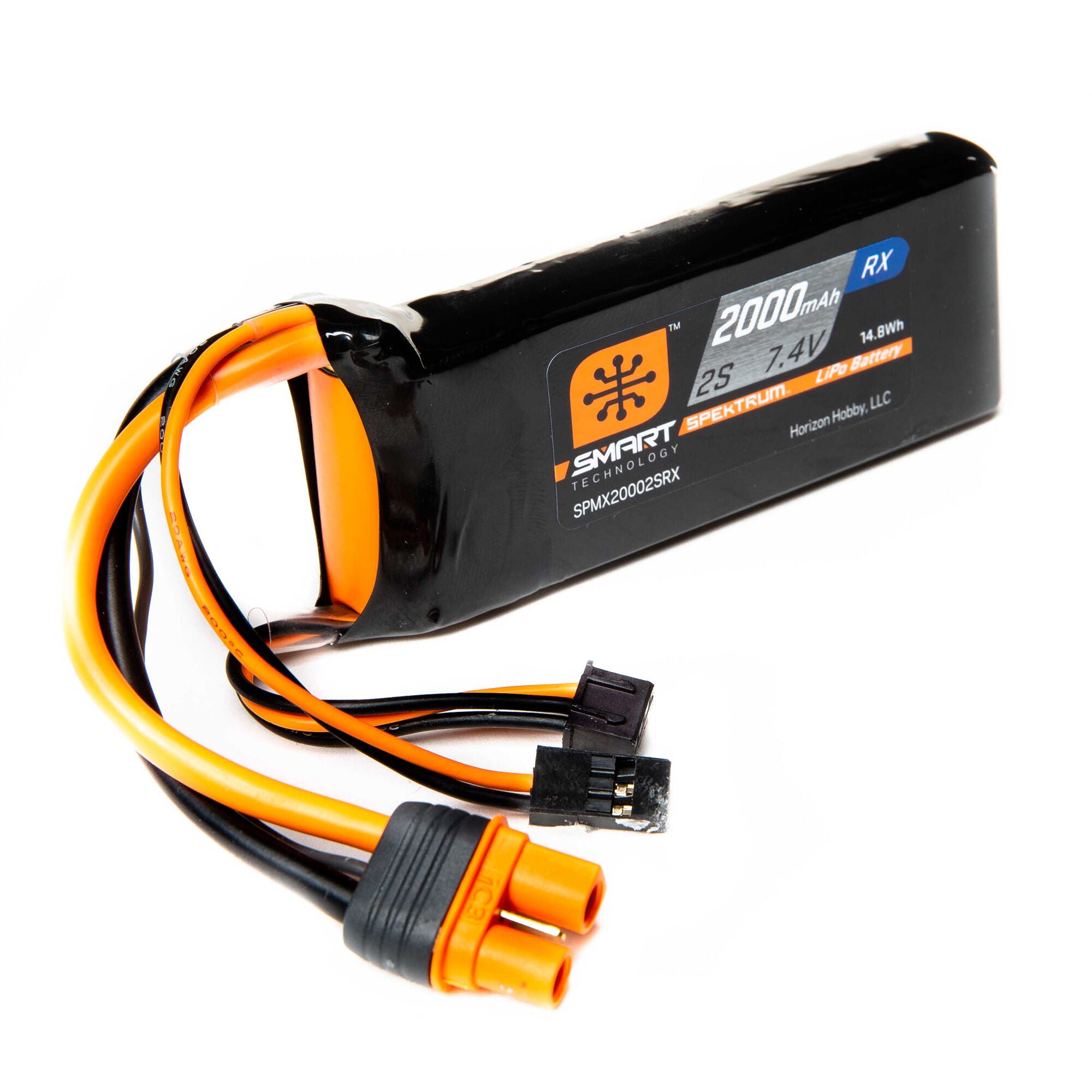 7.4V 2000mAh 2S 15C Smart LiPo Receiver Battery: Universal Receiver, IC3